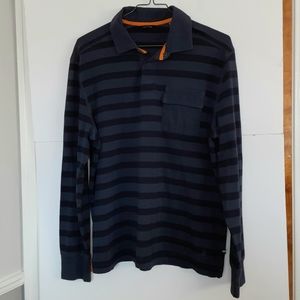 Nautica long sleeved polo with pocket blue & navy